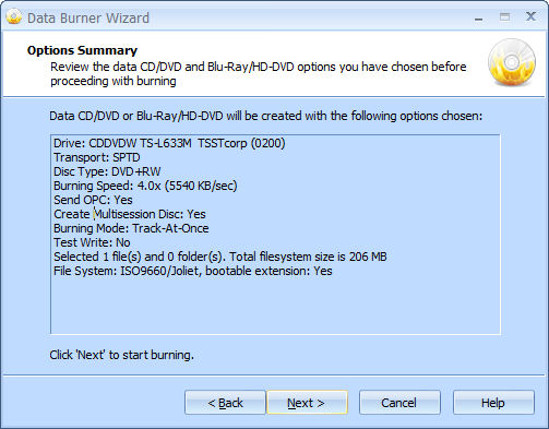 StarBurn  CD/DVD/BR Burning